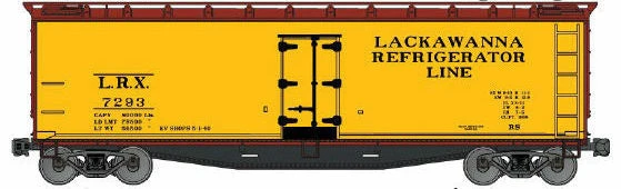 Accurail 48504 HO Scale 40' Wood Reefer Kit Lackawana LRX - NOS 1 Accurail 48504 HO Scale 40' Wood Reefer Kit Lackawana LRX - NOS