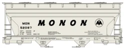 Accurail 81511 HO Scale ACF Covered Hopper Kit Monon MON 52087