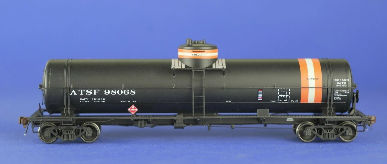 American Limited Models 1828 HO Scale GATC Welded Tank Car Santa Fe (White/Red Solvent) ATSF 98068 1 American Limited Models 1828 HO Scale GATC Welded Tank Car Santa Fe (White/Red Solvent) ATSF 98068
