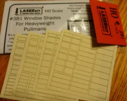 American Model Builders 381 HO Scale Buff Universal Window Shades For Walthers Or Branchline