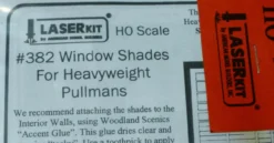 American Model Builders 382 HO Scale Gray Universal Window Shades For Walthers Or Branchline