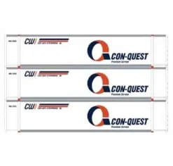 Athearn 27688 HO Scale 48' Container Con-Way Conquest CWIU #1 3 Pack