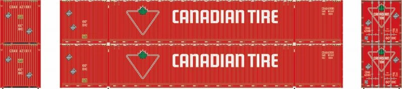 Athearn 28535 HO Scale 60' Intermodal (Singamas) Container Canadian Tire CDAU 2 Pack #1 2 Athearn 28535 HO Scale 60' Intermodal (Singamas) Container Canadian Tire CDAU 2 Pack #1 - Image 2