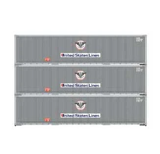 Athearn 63390 HO Scale 40' Smoooth Side Container United States Line USLU 3 Pack #2 1 Athearn 63390 HO Scale 40' Smoooth Side Container United States Line USLU 3 Pack #2