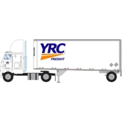 Athearn 91070 HO Scale 2 Axle Freightliner With 28' Trailer Yellow Roadway Corp YRC