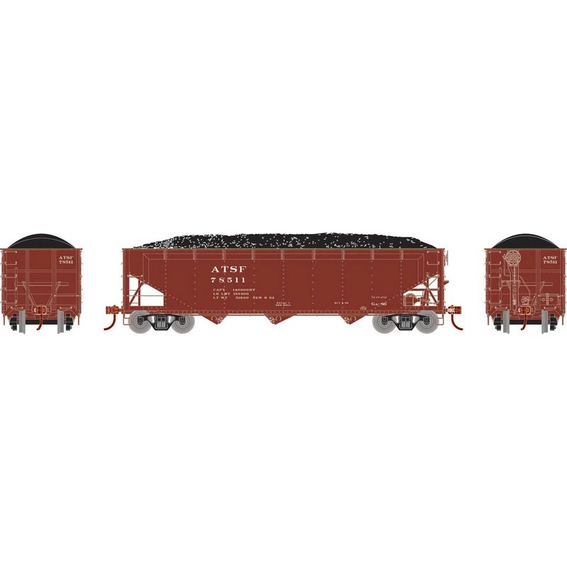 Athearn RTR 33077 HO Scale 40' Offset Coal Hopper W/Load Santa Fe ATSF 75811 2 Athearn RTR 33077 HO Scale 40' Offset Coal Hopper W/Load Santa Fe ATSF 75811 - Image 2