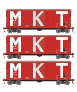 Athearn RTR 69450 HO Scale 40' Modernized Boxcar Missouri Kansas Texas MKT 3 Pack