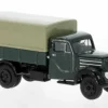 Brekina 30721 HO Scale 1950s Robar Garant Low SIde Delivery Truck With Tarp - Green