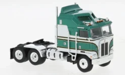 Brekina 85730 HO Scale 1973 Kenworth K100 Aerodyne Sleeper Cab Green / White