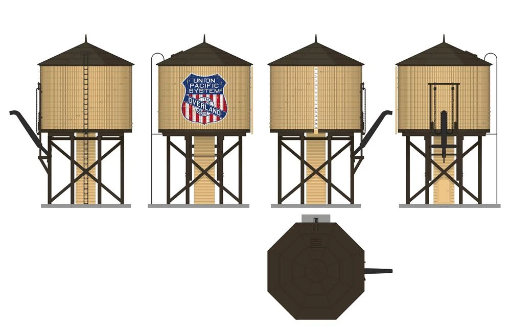 Broadway Limited Imports 7924 HO Scale Wood Water Tower - Union Pacific UP (Operating/Sound) 2 Broadway Limited Imports 7924 HO Scale Wood Water Tower - Union Pacific UP (Operating/Sound) - Image 2