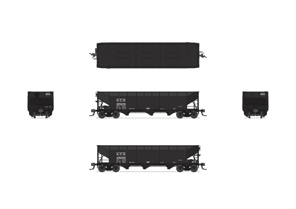 Broadway Limited Imports 8112 HO Scale 70 Ton Triple Hopper Kansas City Southern KCS 4 Pack 2 Broadway Limited Imports 8112 HO Scale 70 Ton Triple Hopper Kansas City Southern KCS 4 Pack - Image 2