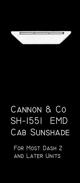 Cannon & Company 1551 HO Scale EMD Cab Sunshades Razor Edge Style With Reinforcing Bracket 1 Cannon & Company 1551 HO Scale EMD Cab Sunshades Razor Edge Style With Reinforcing Bracket