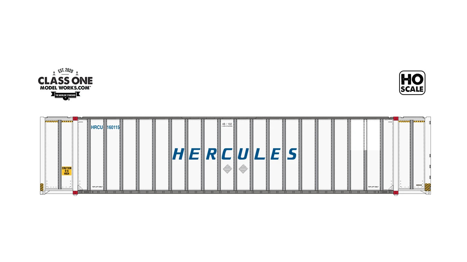 Class One Model Works HO Scale Hyundai 48' Container Hercules HRCU 160103 / 160114 2-Pack #1 1 Class One Model Works HO Scale Hyundai 48' Container Hercules HRCU 160103 / 160114 2-Pack #1
