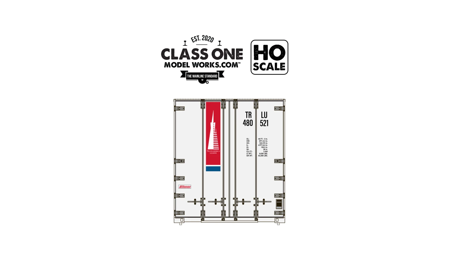 Class One Model Works HO Scale Monon 48' Container Transamerica APLU 480668 / 480939 2-Pack #2 2 Class One Model Works HO Scale Monon 48' Container Transamerica APLU 480668 / 480939 2-Pack #2 - Image 2