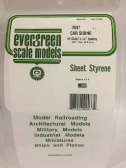 Evergreen Scale Models 2037 HO Scale Freight Car Styrene Siding,.020