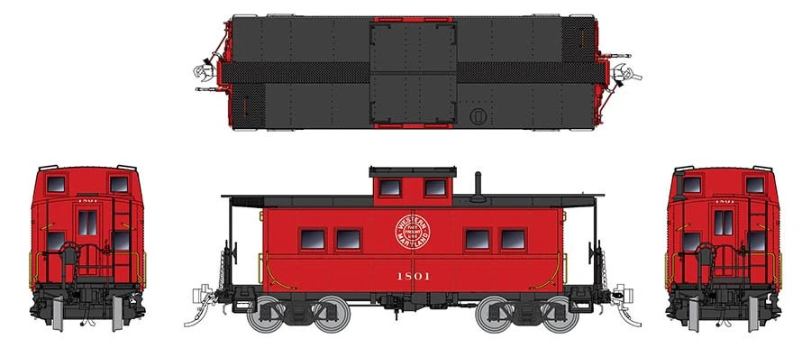 Rapido Trains 144022 HO Scale Northeastern Style Steel Caboose Fast Freight Western Maryland WM 1801 2 Rapido Trains 144022 HO Scale Northeastern Style Steel Caboose Fast Freight Western Maryland WM 1801 - Image 2