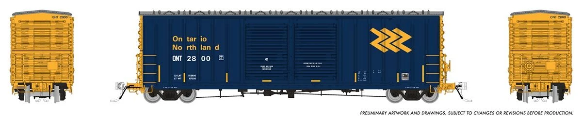 Rapido Trains 170009A HO Scale PCF B70 Boxcar Ontario Northland ONT (# Varies) 2 Rapido Trains 170009A HO Scale PCF B70 Boxcar Ontario Northland ONT (# Varies) - Image 2