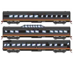 Roundhouse 79127 HO Scale Streamlined Passenger 3 Car Set Kansas City Southern