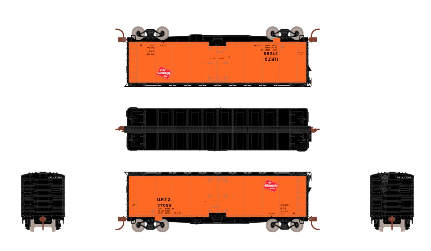 ScaleTrains Kit Classics 1261 40' Steel Reefer Milwaukee Road URTX 37358 2 ScaleTrains Kit Classics 1261 40' Steel Reefer Milwaukee Road URTX 37358 - Image 2