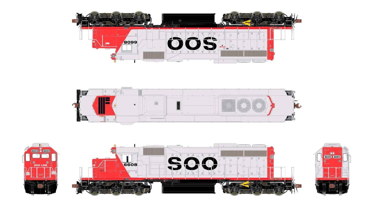 ScaleTrains Rivet 38832 HO Scale EMD SD40-2 SOO Line 6608 - DC 2 ScaleTrains Rivet 38832 HO Scale EMD SD40-2 SOO Line 6608 - DC - Image 2