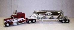 Trucks N Stuff SPEC022 First Class Services 389 Peterbuilt With Chrome Pneumatic Bulk Trailer