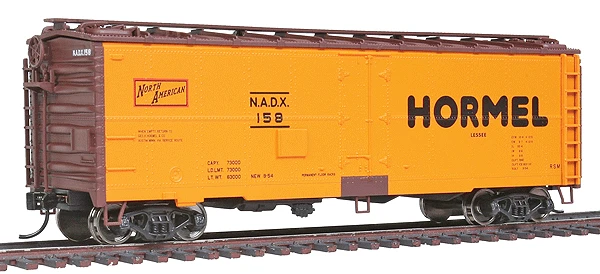 Walthers 910-3502 HO Scale 40' Steel Meat Reefer, Hormel NADX #158 1 Walthers 910-3502 HO Scale 40' Steel Meat Reefer, Hormel NADX #158
