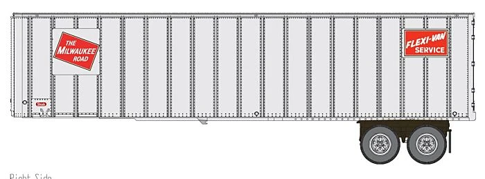 Walthers 949-2603 HO Scale Flexi-Van 40' Strick Trailer Milwaukee Road "End Doors" MILW 2-Pack 1 Walthers 949-2603 HO Scale Flexi-Van 40' Strick Trailer Milwaukee Road "End Doors" MILW 2-Pack