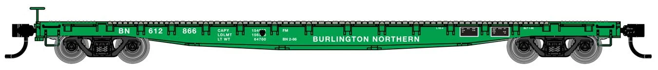Walthers Mainline 910-6603 53' GSC Flatcar Burlington Northern BN 612886 1 Walthers Mainline 910-6603 53' GSC Flatcar Burlington Northern BN 612886