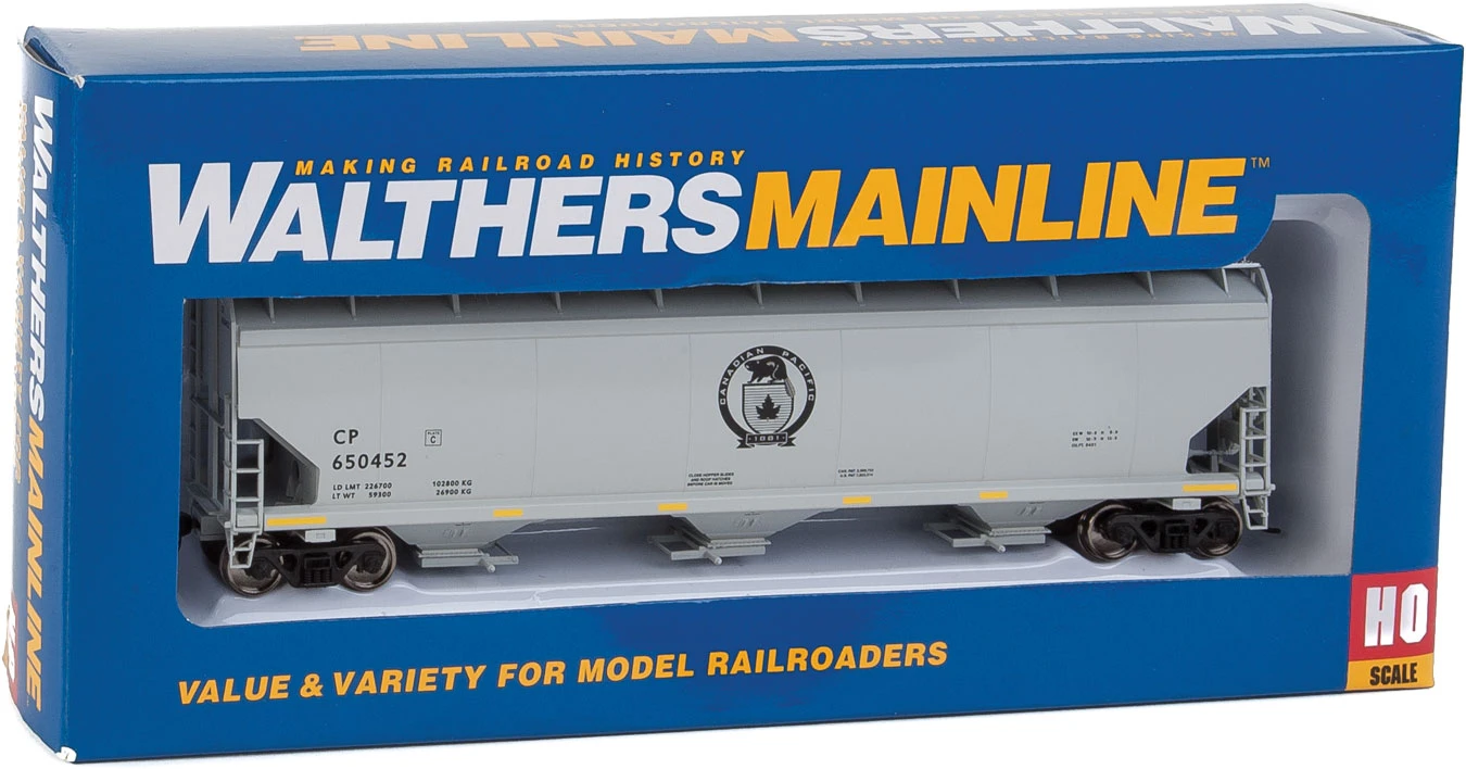 Walthers Mainline 910-7638 HO Scale 60' NSC 5150 3 Bay Covered Hopper Canadian Pacific CP 650452 2 Walthers Mainline 910-7638 HO Scale 60' NSC 5150 3 Bay Covered Hopper Canadian Pacific CP 650452 - Image 2