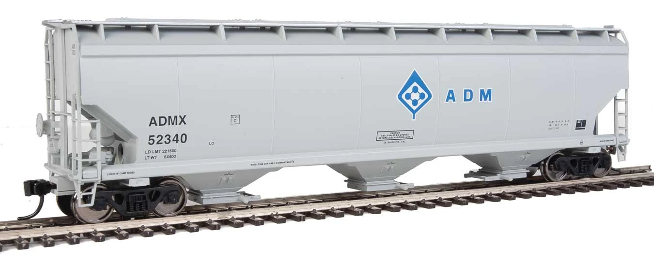 Walthers Mainline 910-7660 HO Scale 60' NSC 5150 3 Bay Covered Hopper ADMX 52340 - USED 1 Walthers Mainline 910-7660 HO Scale 60' NSC 5150 3 Bay Covered Hopper ADMX 52340 - USED